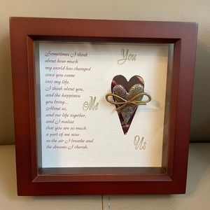 Mahogany framed card and pin